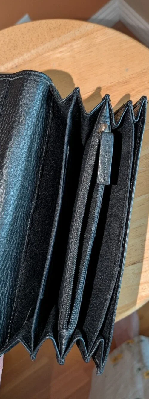 Talbots Black Leather Buckle Wallet - Women Accessories